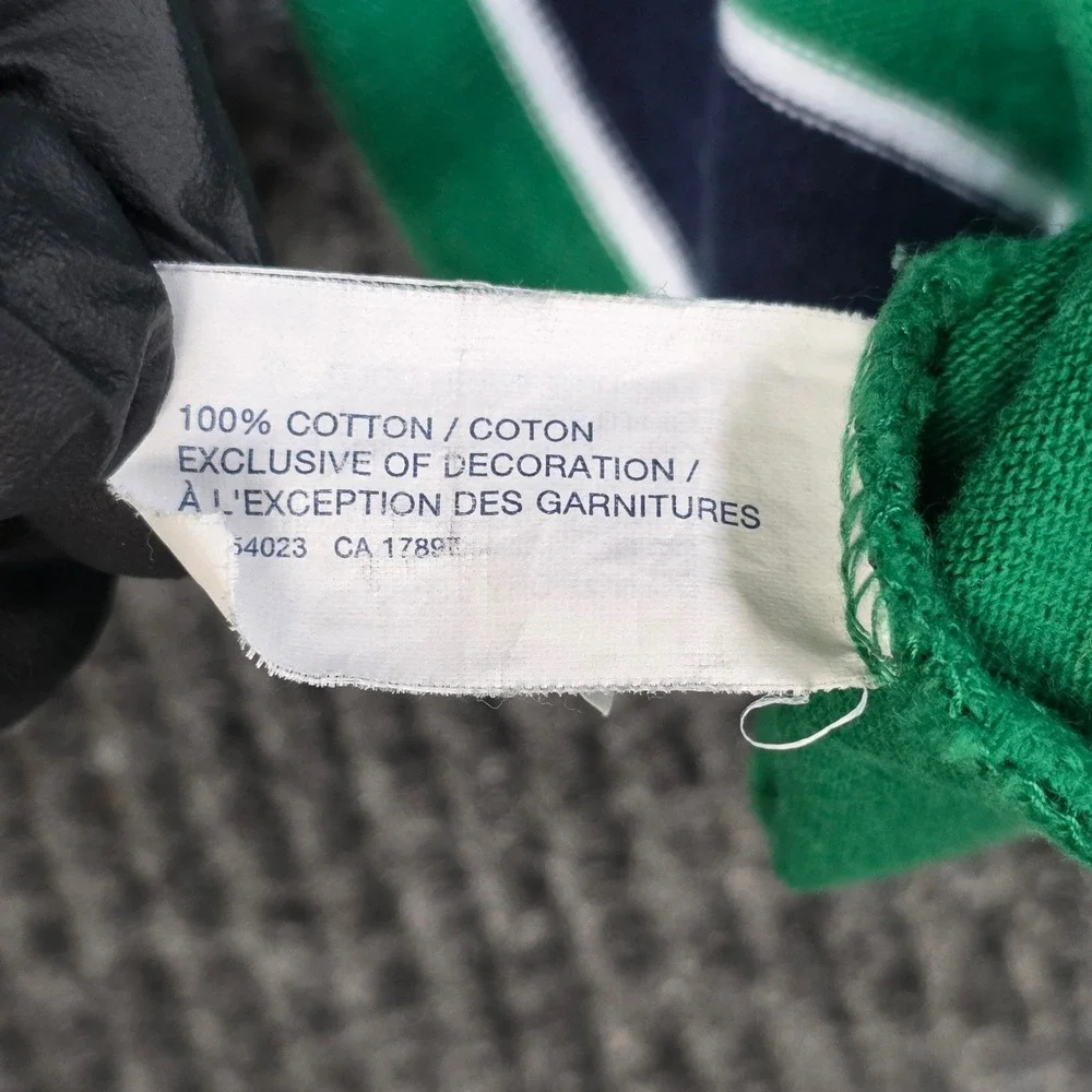 Gap Kids Striped Sweatshirt Boy's Size L (10) Green Navy Long Sleeve Tab Logo